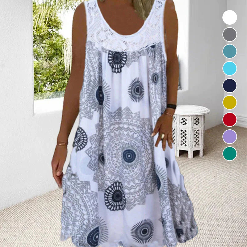 Casual Summer Sleeveless Dress With Print
