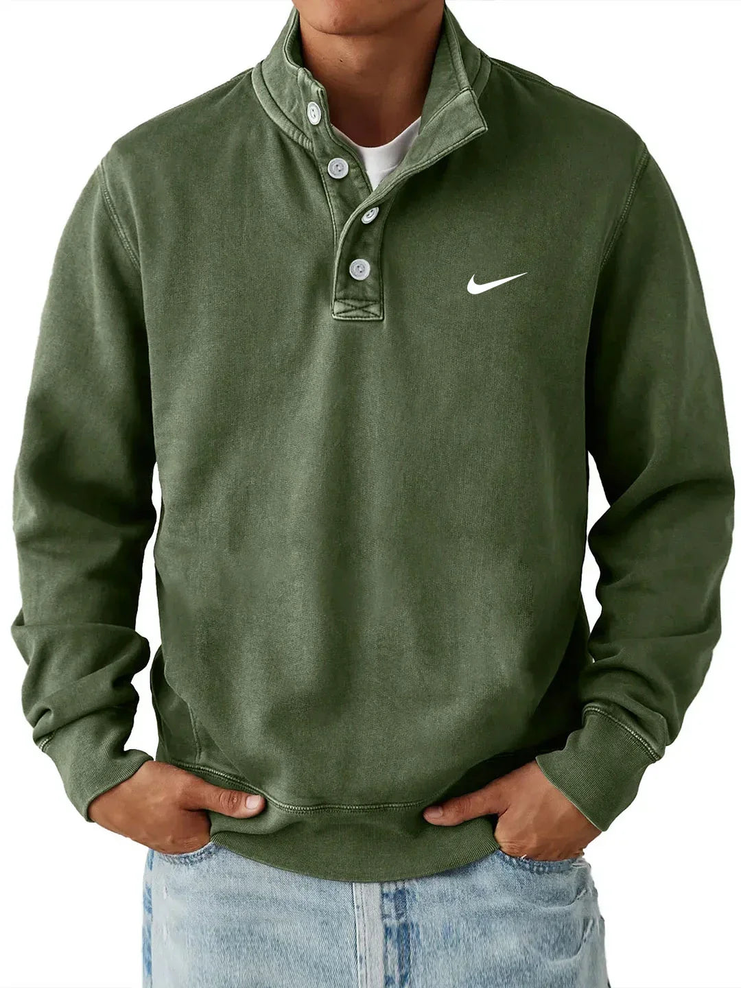 NK™ Classic Button Collar Sweatshirt
