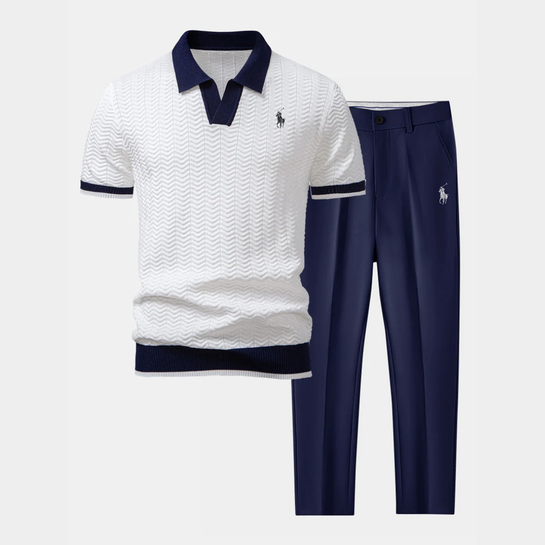 RL™ V-Neck Polo & Slim Fit Tapered Trousers Set