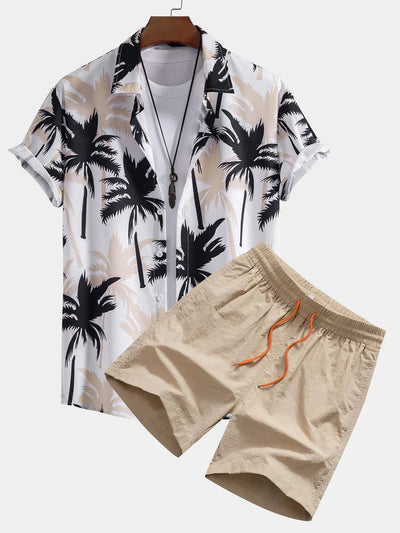 Palm Print Shirt & Swim Shorts