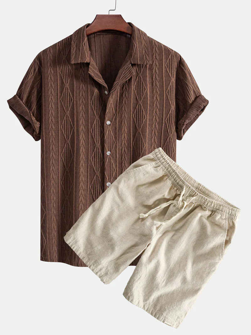 Shirt Set Jacquard & Linen Cotton