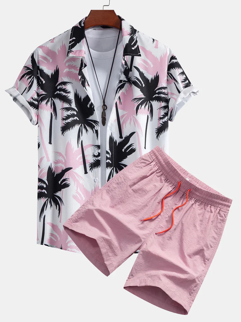 Palm Print Shirt & Swim Shorts