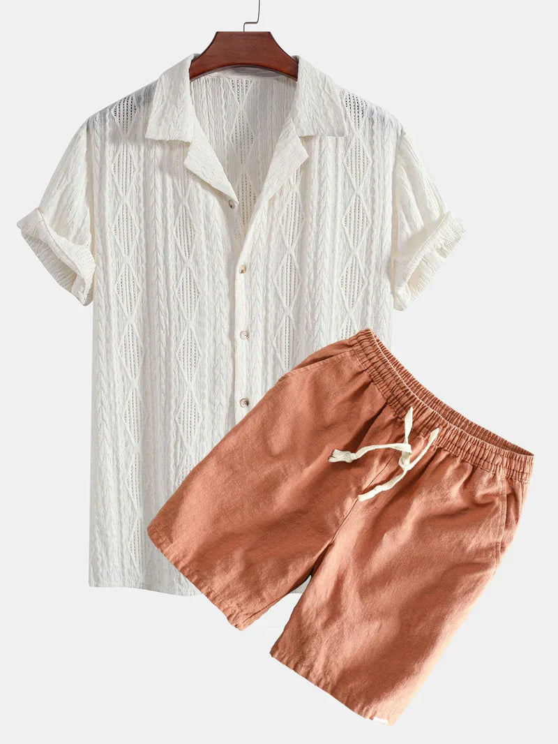 Shirt Set Jacquard & Linen Cotton