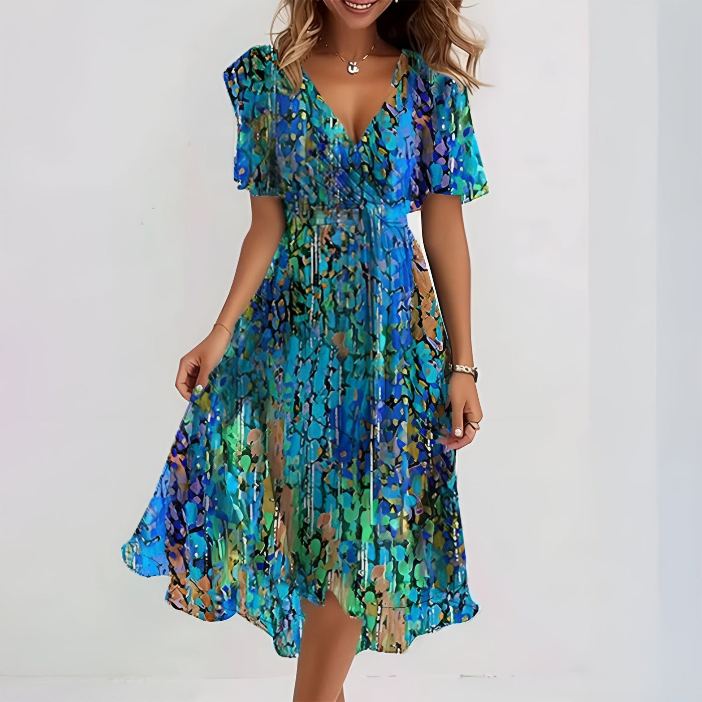 Isa | Elegant Short Sleeve Dress