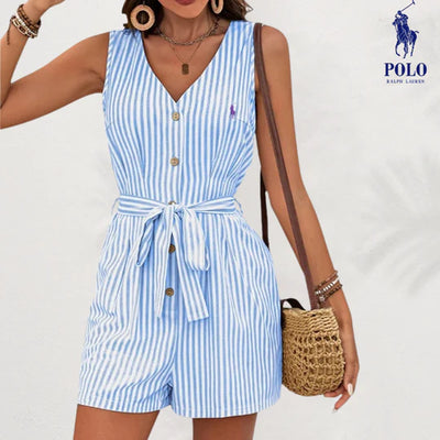 RL™ Striped Linen Belted Romper