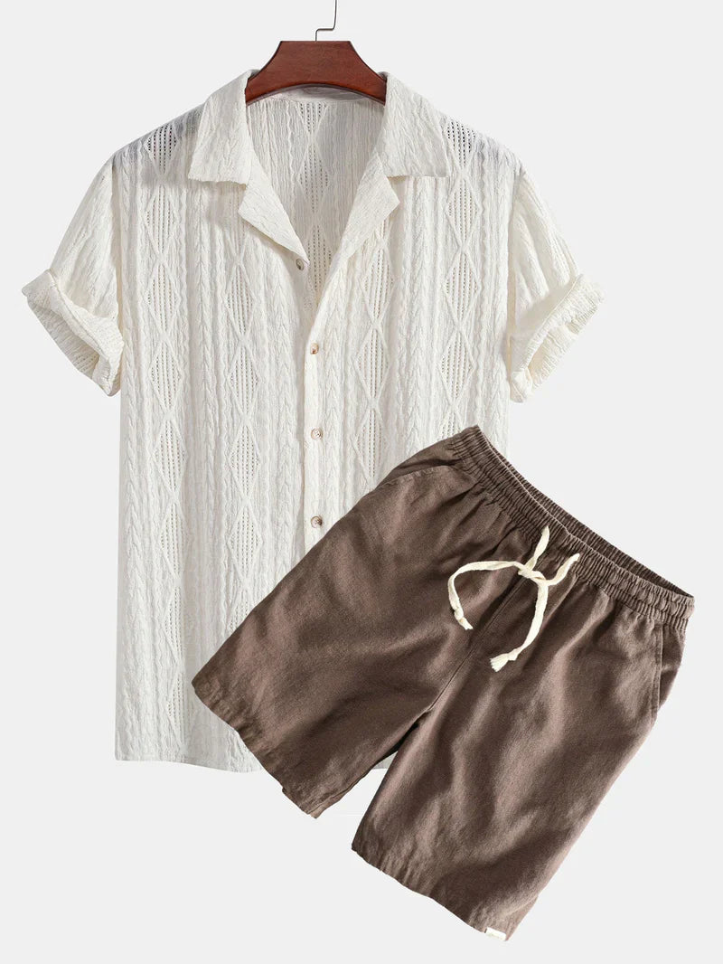 Shirt Set Jacquard & Linen Cotton