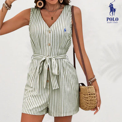 RL™ Striped Linen Belted Romper