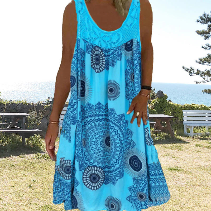 Casual Summer Sleeveless Dress With Print