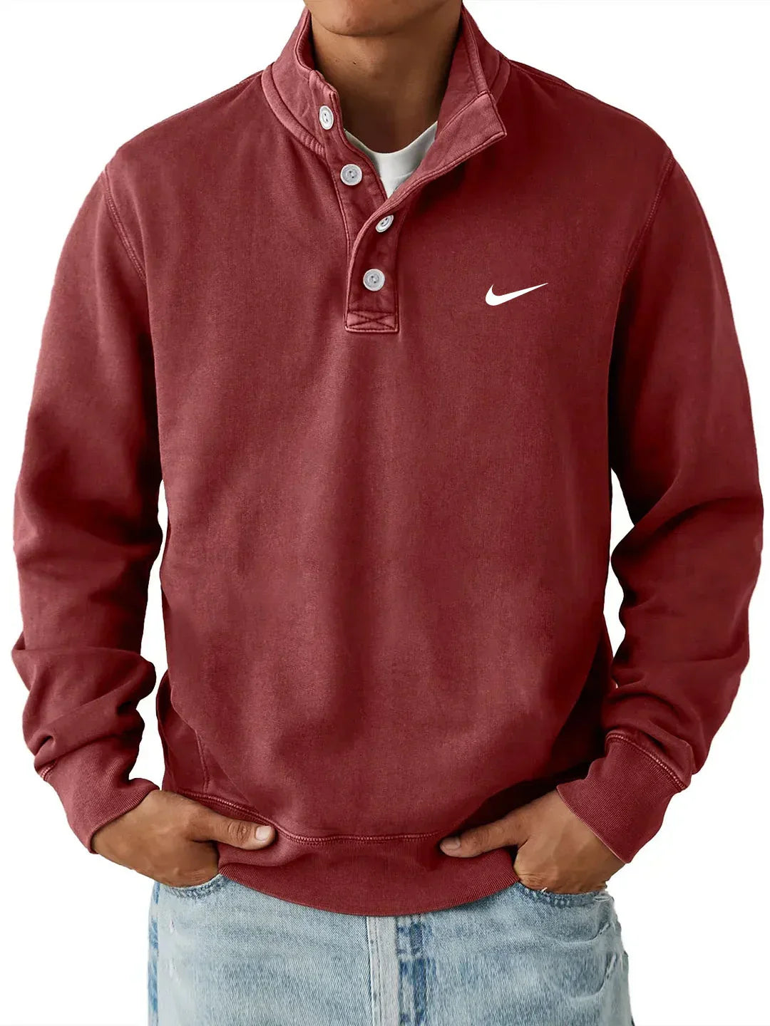 NK™ Classic Button Collar Sweatshirt