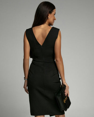 Luella | Elegant Slit V-Neck Dress