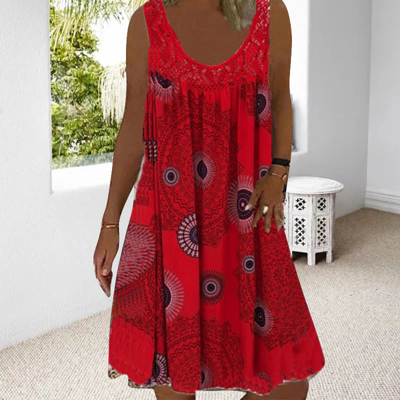 Casual Summer Sleeveless Dress With Print