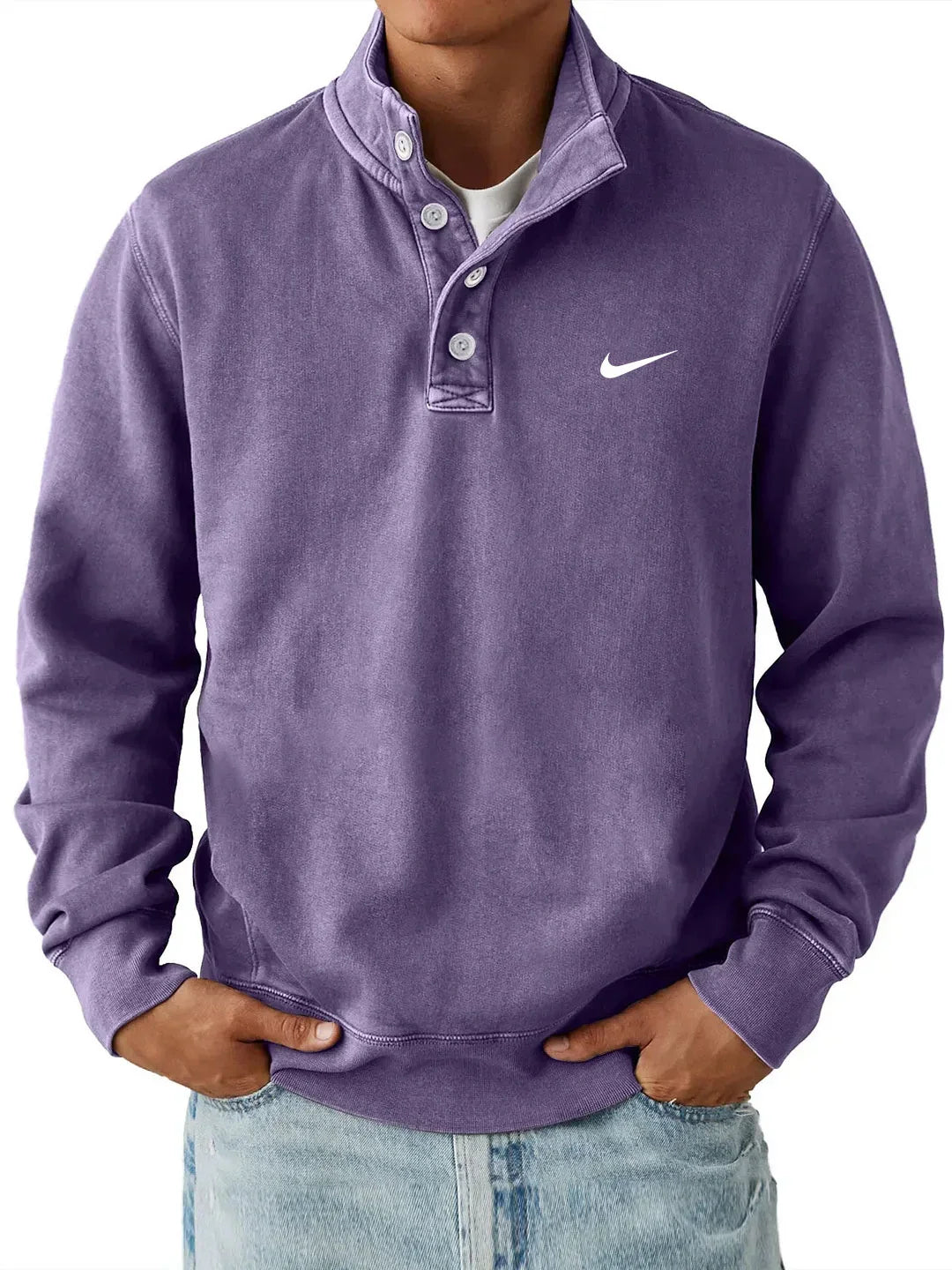 NK™ Classic Button Collar Sweatshirt