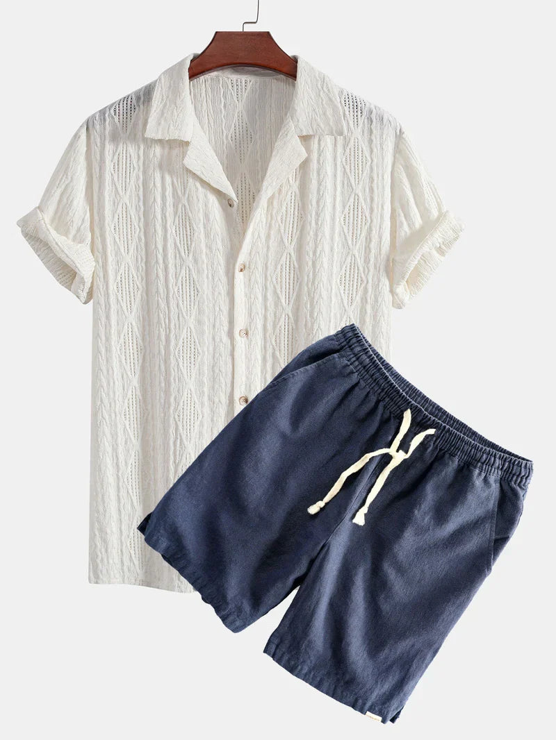 Shirt Set Jacquard & Linen Cotton