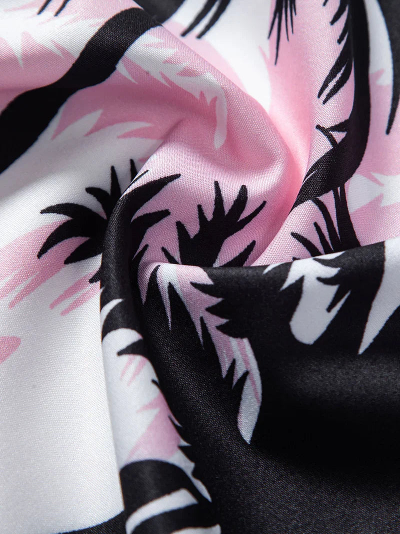 Palm Print Shirt & Swim Shorts