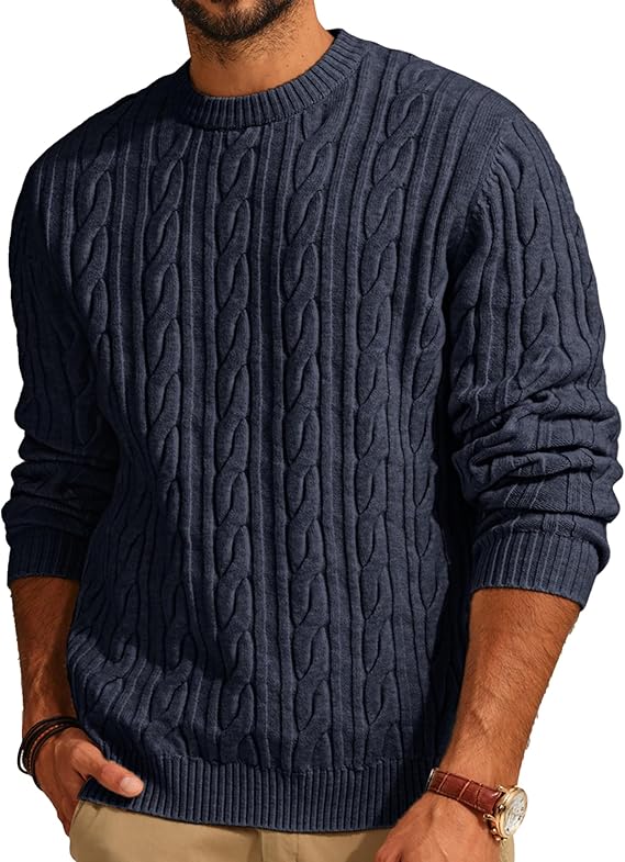 Men’s Cable Knit Pullover Sweater