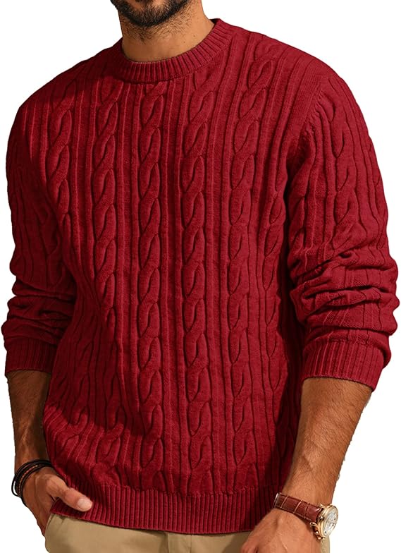 Men’s Cable Knit Pullover Sweater