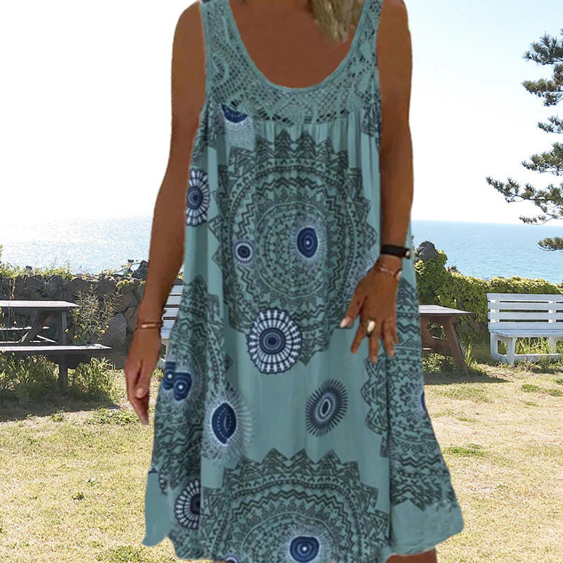 Casual Summer Sleeveless Dress With Print