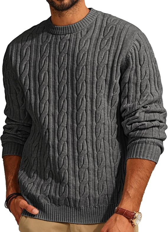 Men’s Cable Knit Pullover Sweater