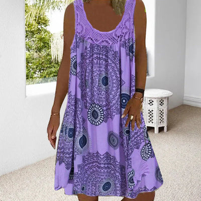 Casual Summer Sleeveless Dress With Print