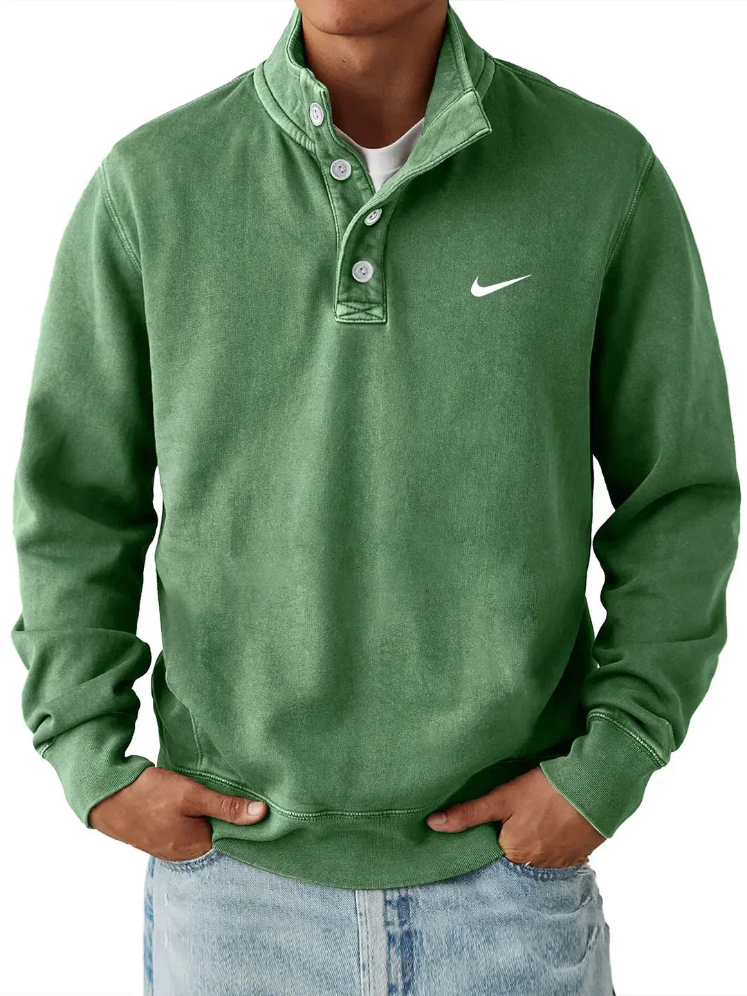 NK™ Classic Button Collar Sweatshirt