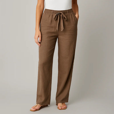 Elegant Tie Waist Linen Pants