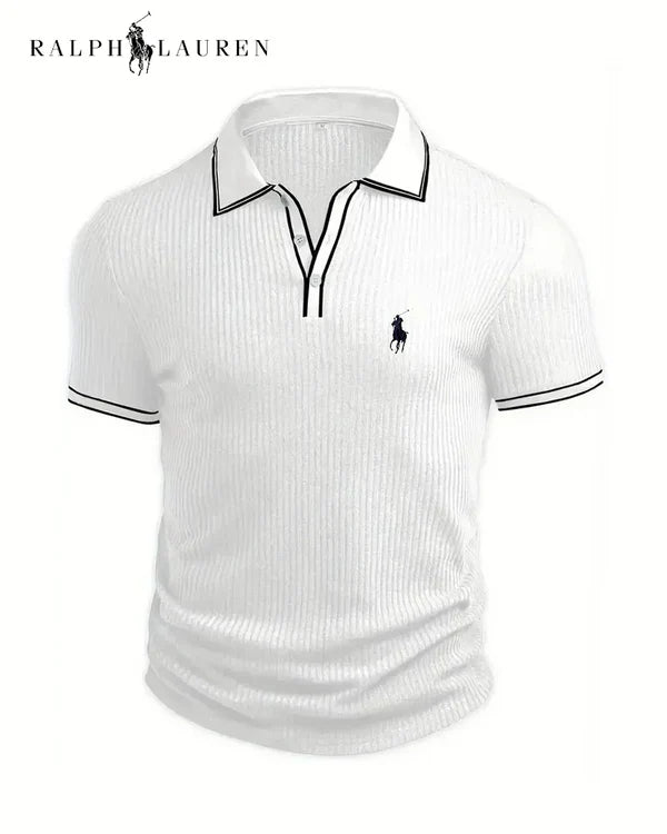 RL™ Contrast Collar & Textured Fabric Polo Shirt