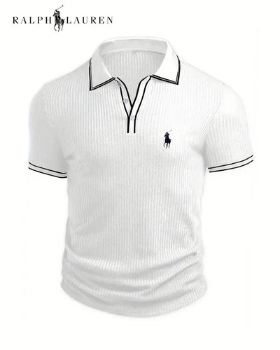 RL™ Contrast Collar & Textured Fabric Polo Shirt