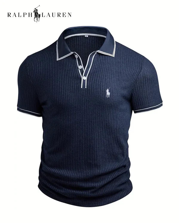 RL™ Contrast Collar & Textured Fabric Polo Shirt