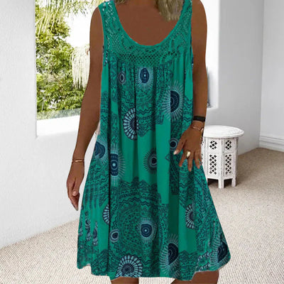Casual Summer Sleeveless Dress With Print