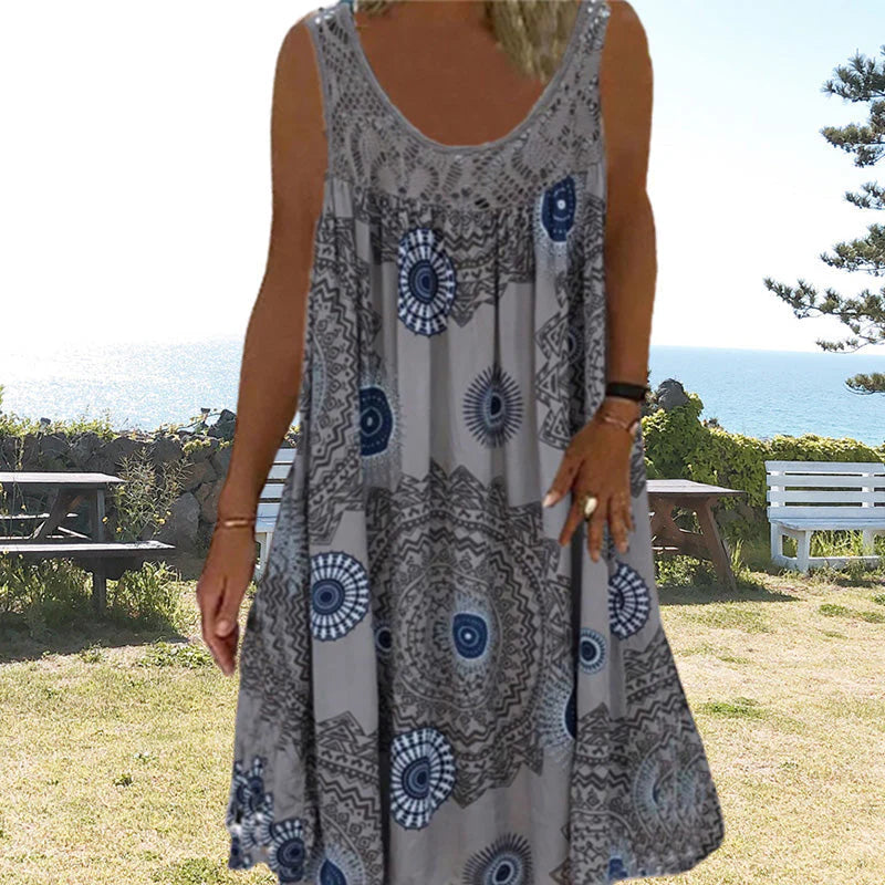 Casual Summer Sleeveless Dress With Print