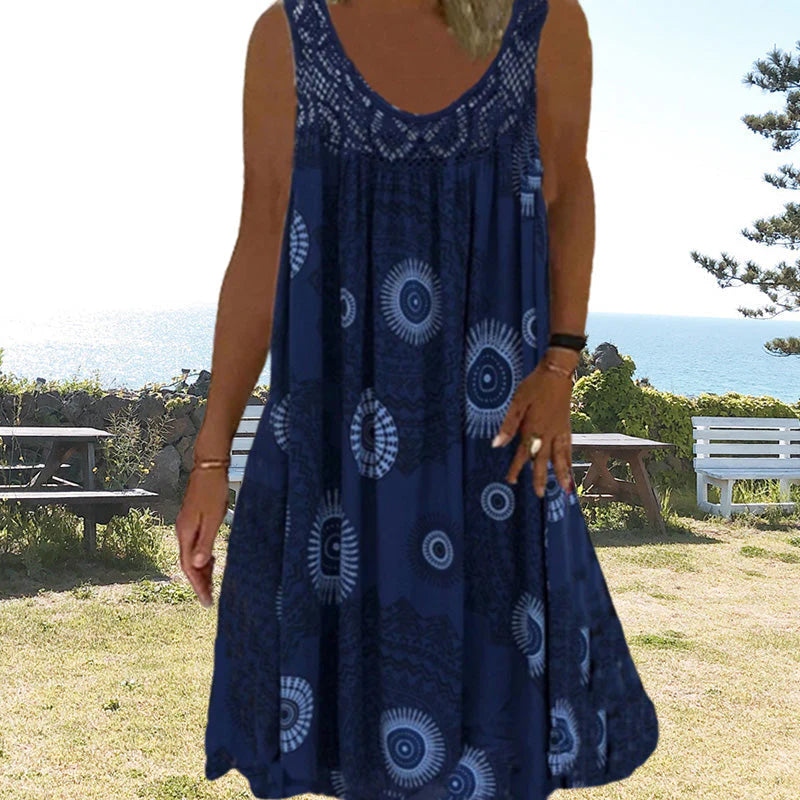 Casual Summer Sleeveless Dress With Print