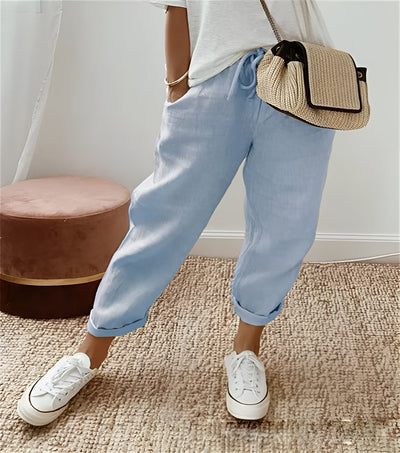 Elisa | Chic Cotton Linen Trousers