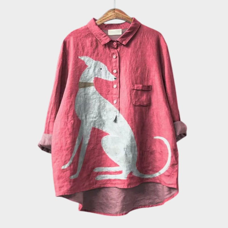 Linda | Playful Dog-Print Shirt